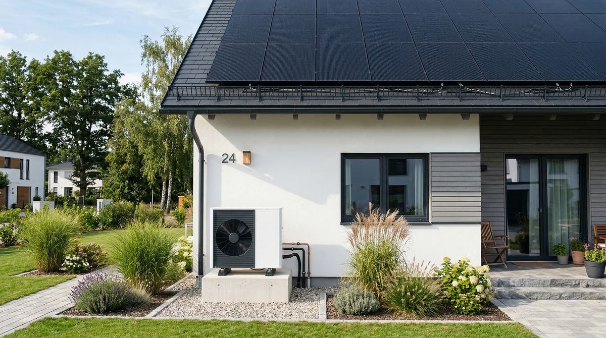 Home heat pump integrated with solar and battery storage